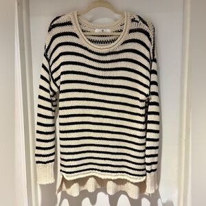 Jean Pierre Black and Cream Striped Sweater